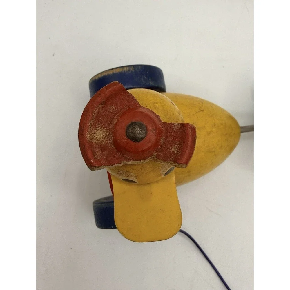 Vintage 1930’s Quacking Duck Fisher Price Wooden Duck Kids Pull Toy PAT 2424607